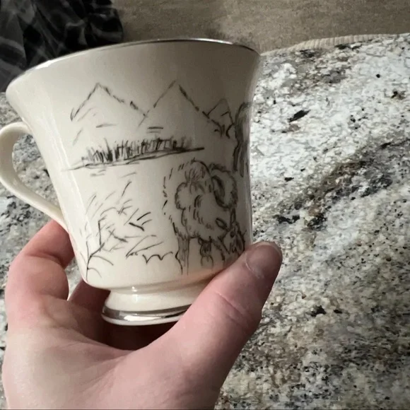 Hand painted Moose Family coffee cup - Picture 3 of 5